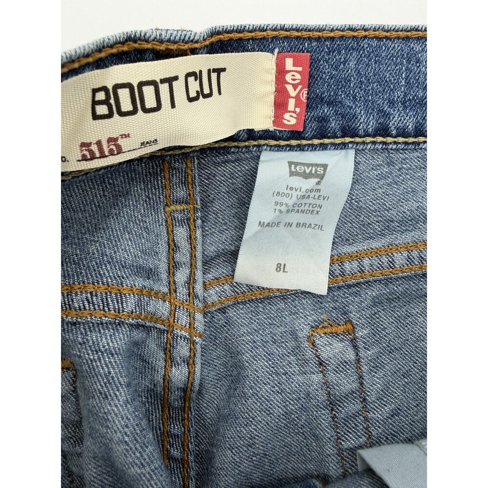 Levi's 515 Boot Cut Stretch Denim Blue Jeans Womens Size 8 Long Cowgirl Rodeo - Picture 7 of 7